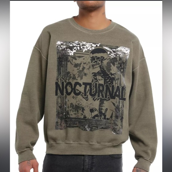 Hot Topic Social Collision Nocturnal Silver Foil Sweater - Picture 1 of 4